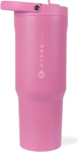 Vista 17 de HydroJug Sport Botella de acero inoxidable con popote, aislada al vacío, de 32 onzas, a prueba de fugas, diseño ergonómico, reutilizable, apta