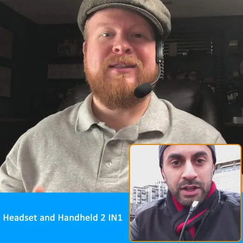 Vista 3 de KIMAFUN - Sistema de micrófono inalámbrico con auriculares, sin necesidad de Bluetooth, micrófono de cabeza impermeable para instructor de fitness