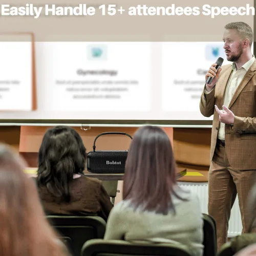 Vista 7 de Máquina de karaoke portátil, altavoz Bluetooth con micrófono, tres niveles de eco, modos interiores y exteriores, IPX6, BT 5.3, compatible con AUX