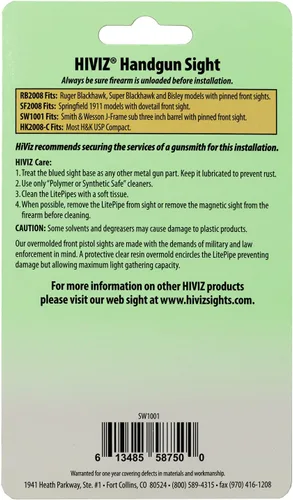 Vista 3 de HIVIZ Smith&Wesson - Rampa corta de fibra óptica sobremoldeada (rojo)