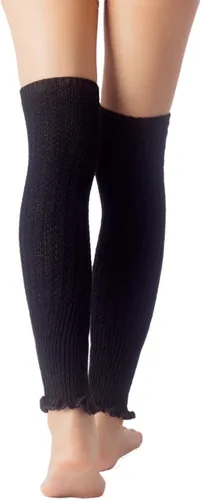 Vista 6 de iB-iP Calentadores de piernas para mujer, bailarinas de ballet, aeróbicos, lindo disfraz cálido, color liso