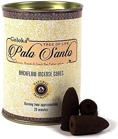 Sharvgun Goloka Palo Santo - Cono de incienso para el hogar, fragancia para aromaterapia, 24 unidades, 1 paquete
