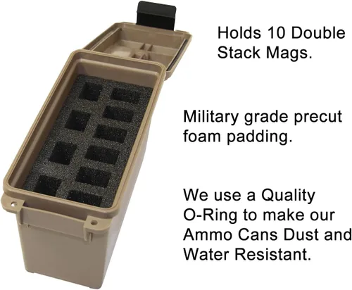 Vista 2 de MTM TMCHG Caja táctica para cargadores de pistola, fabricada en EE. UU., Tierra Oscura