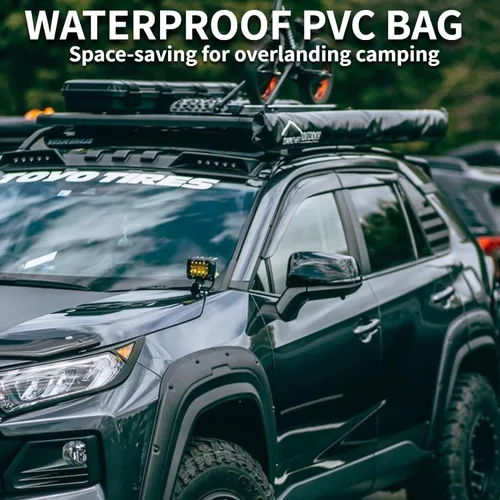 Vista 5 de DANCHEL OUTDOOR - Toldo retráctil, impermeable para vehículos: SUV, Overland, Offroad. Carpas gris para automóvil.