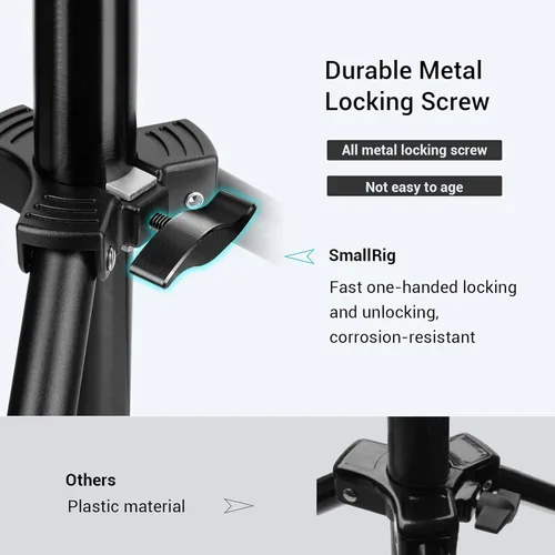 Vista 7 de SMALLRIG Soporte de luz para fotografía de 110 pulgadas/9.2 pies/280cm, soporte de trípode de aluminio acolchado con aire con tornillo de 1/4