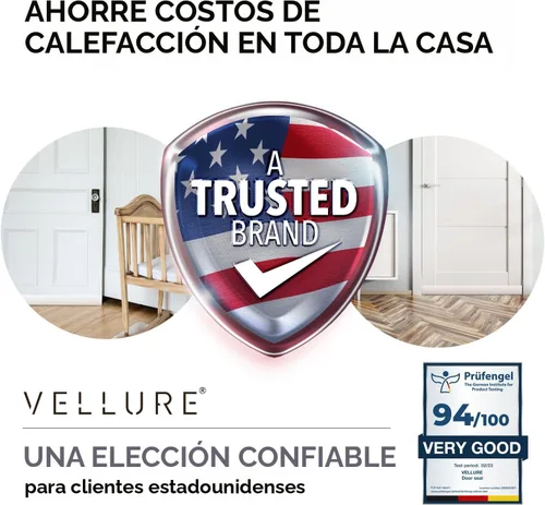 Vista 7 de Vellure® Tope de puerta, para parte inferior de la puerta, de primera calidad, burlete de puerta (ahorra energía, se instala rápida y fácilmente)