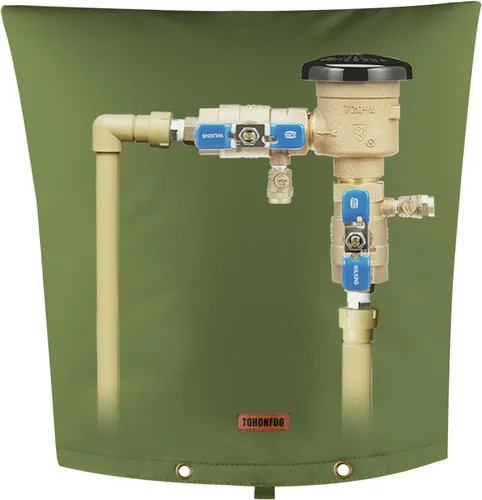 Vista 30 de Cubierta aislante de tubería para prevención de reflujo (5 °F) – Bolsa aislada para válvula de aspersor de riego – Cubierta de bomba de pozo de agua
