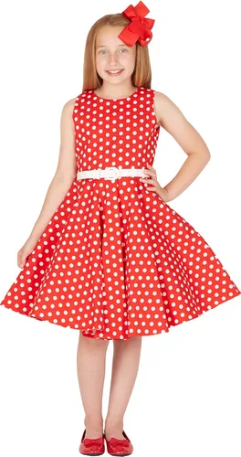 Vista 6 de BlackButterfly Vestido vintage con lunares de los años 50 para niñas