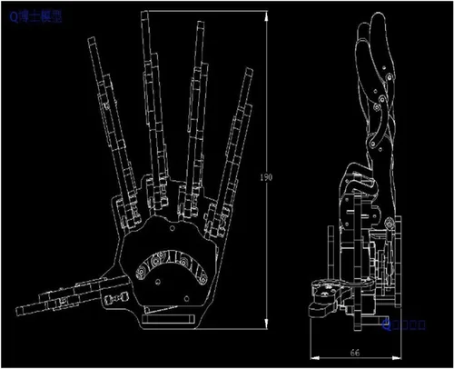 Vista 5 de LXSWY Brazo del robot montado 5DOF robot mano biónica robot dedo humanoide robot 5pcs pequeño servo robot agarrador