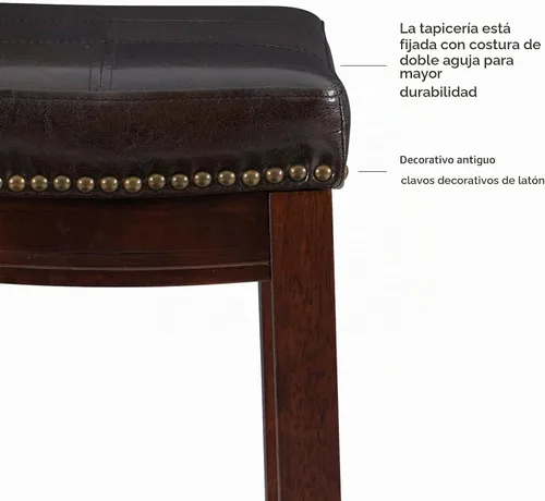 Vista 13 de Linon Claridge Taburete de mostrador, negro, 26 x 18 x 12.75 pulgadas