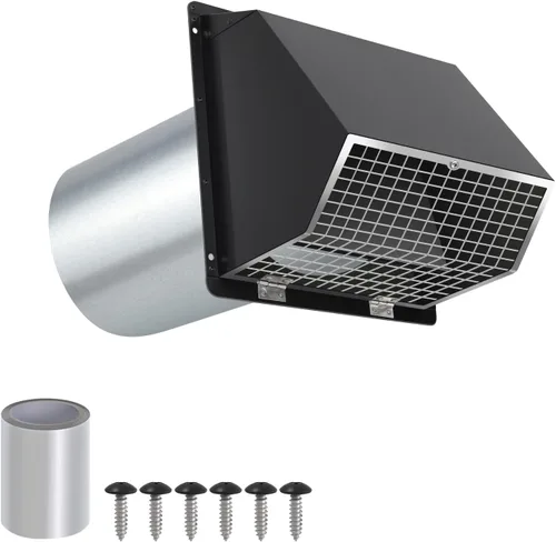 Cubierta de ventilación para secadora de 3 pulgadas, rejilla de ventilación de pared con pantalla y amortiguador, cubierta de ventilación exterior