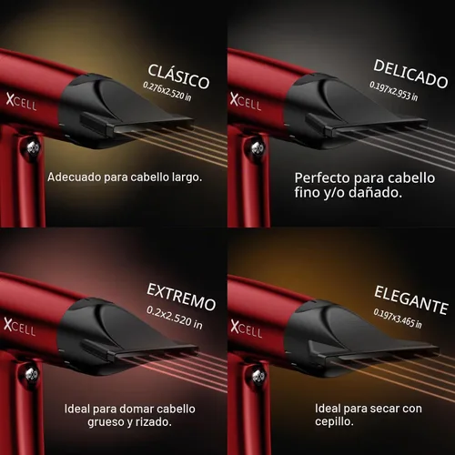 Vista 5 de GAMMA+ XCell Professional Ultra-Lightweight Hair Dryer with Digital Motor Ionic Technology Whisper Quiet 12 Heat/Speeds Rojo mate