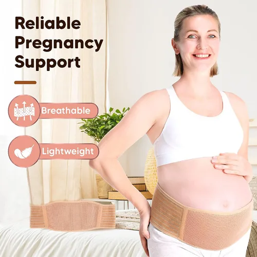 Vista 6 de sugfon Banda para el vientre de maternidad, cinturón de apoyo para embarazo, soporte transpirable para el vientre para mujeres embarazadas, cinturón