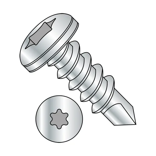 Small Parts Tornillo autoperforante de acero 1212KTP, acabado chapado en zinc, cabeza panorámica, accionamiento estrella, punta de taladro #3,
