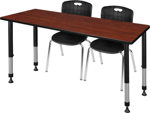 Vista 9 de Regency Kee - Juego de mesa de aula ajustable en altura con dos sillas Andy de 18 pulgadas, 60 x 30 pulgadas, cereza/negro Cerezo/Negro