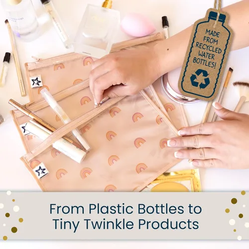 Vista 8 de Tiny Twinkle Diaper Bag Organizing Pouches 3 Pack Mess-Proof Clear Front Travel Organizer Bags&TSA Approved Toiletry Bag Set for Baby and Mom