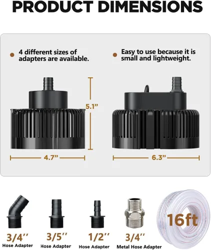 Vista 6 de Bomba de sumidero, bomba de agua sumergible ultra silenciosa de 950 GPH, bomba de cubierta de piscina, bomba de sumidero para drenaje de piscina