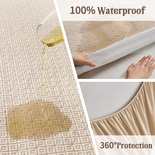 Vista 4 de BEDLORE Protector de colchón de tamaño individual, funda de colchón impermeable sin ruido con bolsillos elásticos para colchones de 6 a 15 pulgadas