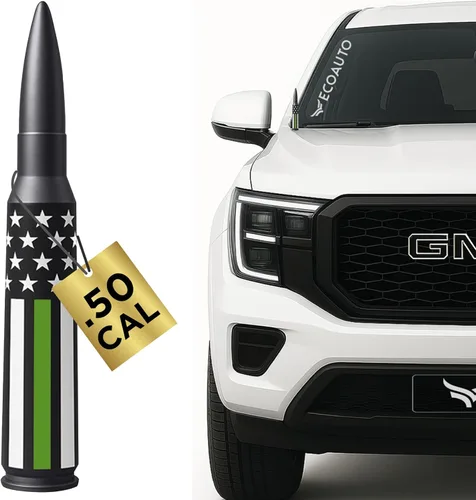 EcoAuto Antena de repuesto para automóvil fabricada con aluminio de grado militar, diseño antiastillado y antirrobo (bandera estadounidense militar)
