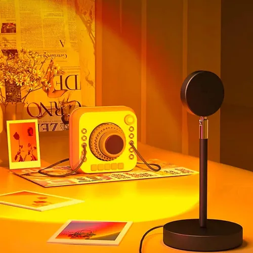 Vista 6 de Balkwan Lámpara de Piso con Proyección de Puesta de Sol, Lámpara Nocturna Led con Soporte Ajustable de 140cm, Rotación de 360 Grados, Luz de Red