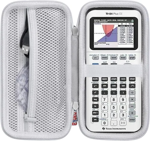 Vista 19 de Khanka Funda Stroage para Texas Instruments TI - 84 Python/TI-83 Plus/TI-84 Plus/TI-84 Plus CE Calculadora gráfica a color, solo funda (negro)