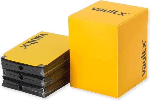 Vista 8 de Vault X Caja para Mazos de Cartas Coleccionables y 150 Fundas Negras para Cartas, cabe 100+ Cartas Enfundadas, Estándar Grande, Caja de Negro