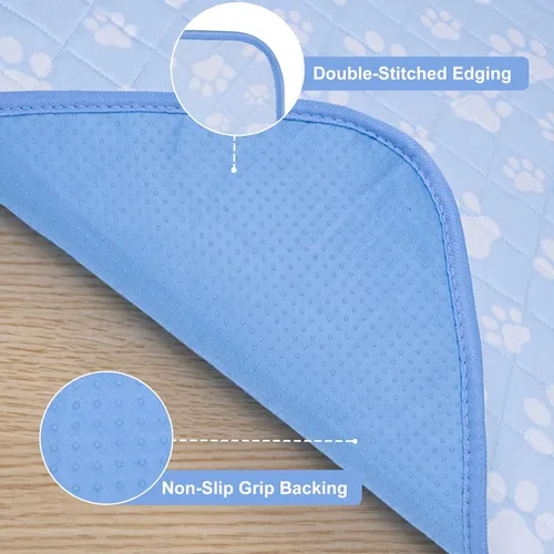 Vista 3 de Almohadillas gruesas lavables para orinar para perros, paquete de 2 almohadillas reutilizables de alta absorción, almohadillas de entrenamiento