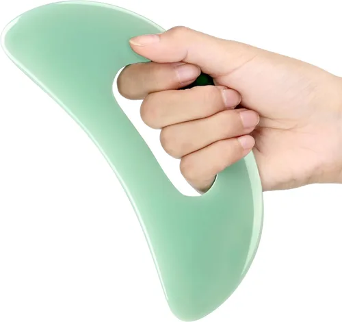 Vista 7 de Gua Sha - Herramienta de masaje con mango, herramientas de masaje de resina, masajeador de drenaje linfático, moldeador corporal, herramientas Gua