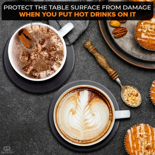 Vista 6 de 6 posavasos de discos de vinilo para bebidas - 4.1" regalo retro posavasos de tocadiscos para escritorio - juego de mini discos de vinilo duraderos