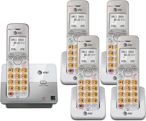 Vista 16 de AT&T - Teléfono inalámbrico expandible con sistema de respuesta y teclas XL retroiluminadas, 5 terminales