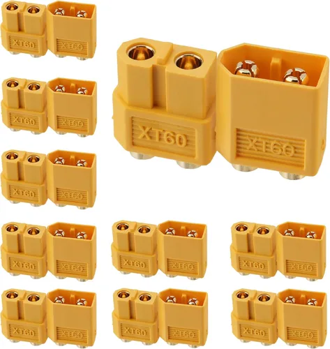Vista 9 de ELFCULB Amass XT60 - 10 pares de conectores macho y hembra, chapados en oro para drones FPV RC batería/aviones/UAVs, adaptador de enchufe Lipo