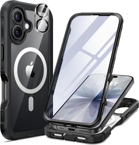 Vista 12 de seacosmo Funda para iPhone Air, Parachoques de Cuerpo Completo con Pantalla de Vidrio Templado 9H Integrada y Protector de Lente de Cámara