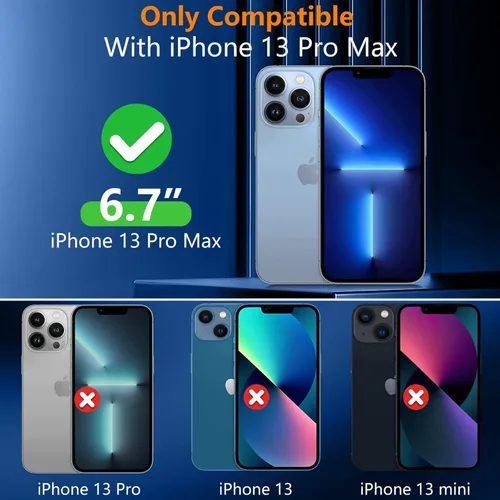 Vista 7 de SPIDERCASE Funda diseñada para iPhone 13 Pro Max, transparente, no amarillenta, con 2 protectores de pantalla de vidrio templado + protectores