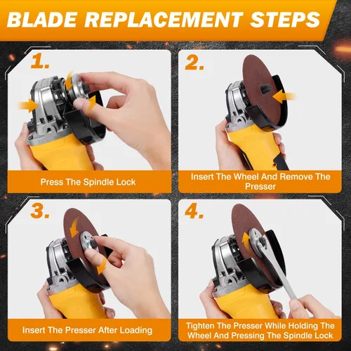 Vista 7 de Amoladora angular compatible con batería Dewalt 20V MAX (batería no incluida), amoladora angular inalámbrica, motor sin escobillas, hoja de 4-1/2