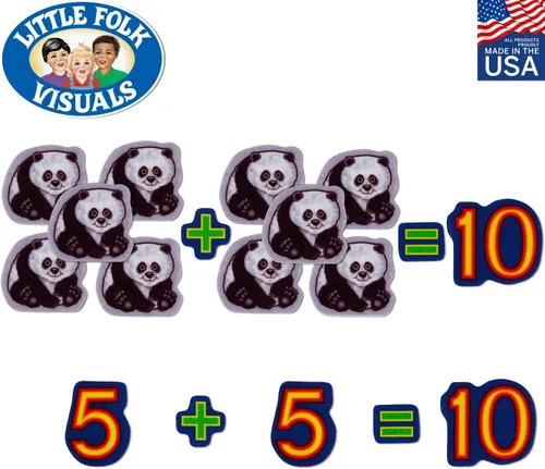 Vista 3 de Little Folk Visuals Set de conteo para principiantes, figuras precortadas de franela/fieltro, juego de 132 piezas