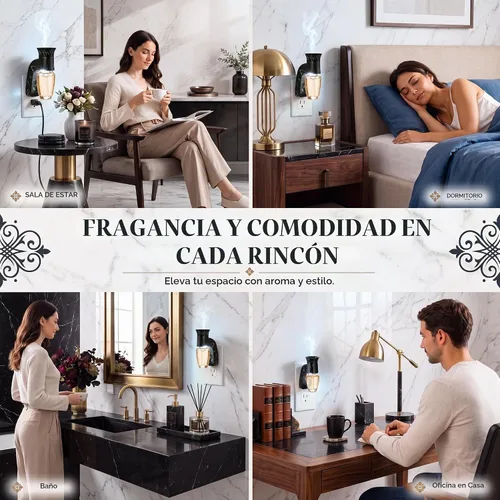 Vista 7 de Hohean 2 piezas de enchufe de fragancia de pared con luz nocturna compatible con fragancia WallFlower Bath & Body Works, certificado ETL, difusor