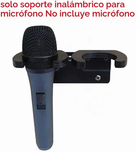 Vista 5 de Soporte para micrófono, soporte de micrófono inalámbrico para soporte de micrófono montado en la pared, clip de suspensión de micrófono, soportes