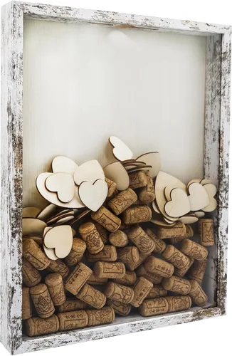 Vista 8 de GraduationMall Marco de caja de sombra de carga superior de 5 x 7 con vidrio HD, vitrina de madera con ranura, profundidad interior de 1.25