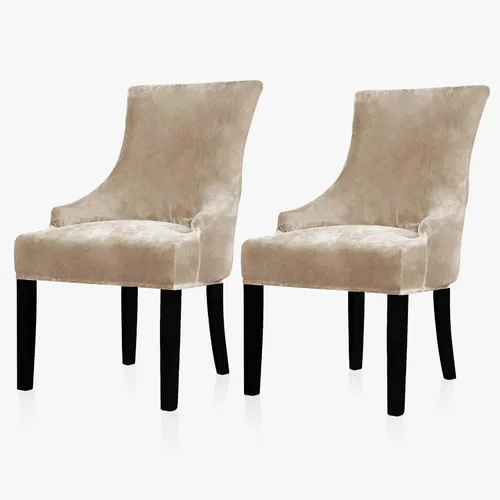 Vista 43 de Lellen Funda elástica de terciopelo para silla con respaldo de ala, funda protectora reutilizable para comedor, banquete, decoración del hogar, etc.