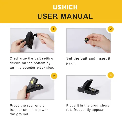Vista 5 de Paquete de 6 trampas para ratones para interiores para el hogar, trampas para ratones para casa, trampa reutilizable para ratones que funcionan