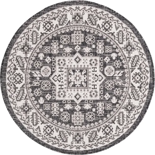 Vista 55 de Unique Loom Outdoor Aztec Collection Alfombra de área, Chalca (7 pies 10 pulgadas, cuadrada, azul/marfil)