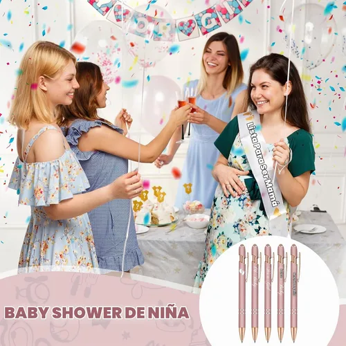 Vista 3 de Jspupifip 50 bolígrafos para baby shower con punta de lápiz capacitivo Oro rosa