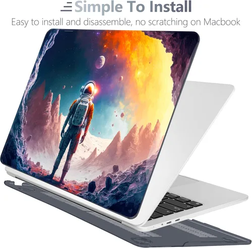 Vista 5 de Batianda Estuche Premium para Nuevo MacBook Air de 15 Pulgadas 2025 2024 2023 con Chip M4 M3 M2, Estuche de Plástico Duro Negro Diseñado con Funda