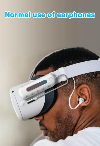 Vista 6 de Topbuy Battery Pack for Oculus Quest 2,5000mAh Lightweight and Portable VR Extended Power Compatible with Quest 2 Original Strap and Elite