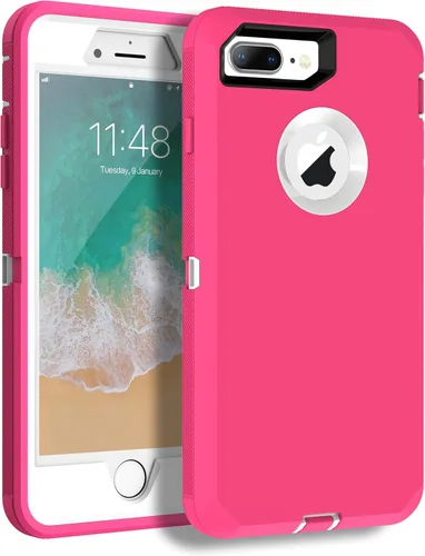 Vista 18 de Mgx Heavy Duty Case for iPhone 8 Plus [Built-in Screen Protector] and Shockproof Drop-Proof Triple Layer Defense Cover Compatible with 7 Plus/ 6