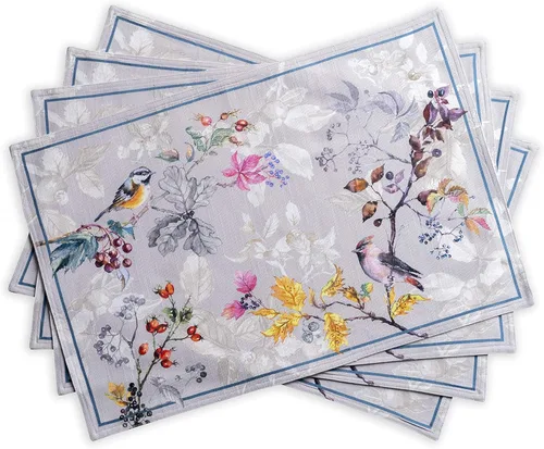 Maison d' Hermine - Juego de 4 manteles individuales decorativos y lavables, de 100 % algodón para regalar, comedor, hogar, boda, banquete, bufé,