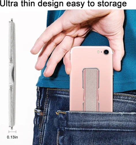 Vista 4 de Soporte de teléfono celular para mano, soporte de dedo de teléfono con soporte para teléfono, adecuado para iPhone, Samsung y la mayoría de Negro