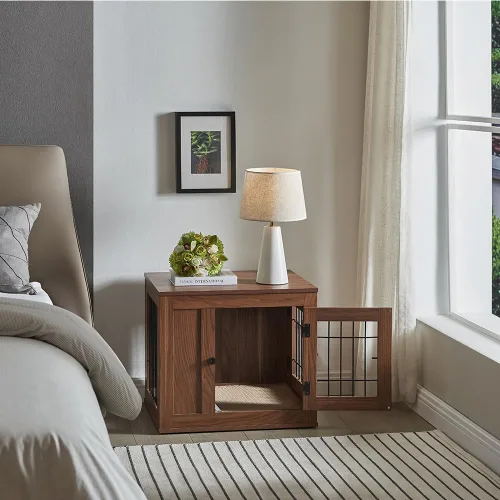 Vista 3 de unipaws Jaula para Perros de 25.5 Pulgadas Estilo Mueble para Perros Pequeños, Gatos, Cerdos Miniatura, Conejos, Perrera Estética