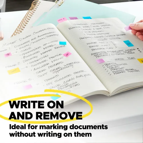 Vista 5 de Post-it Flags, 35/Dispenser, 4 Dispensers/Pack, .47 in Wide, Assorted Bright Colors (683-4AB)