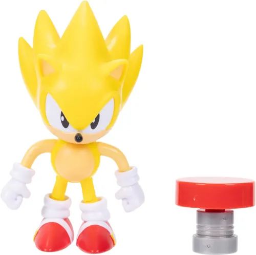 Sonic the Hedgehog - Figura de acción Super Sonic de 4 pulgadas con accesorio Red Spring. A partir de 3 años (con licencia oficial de Sega)